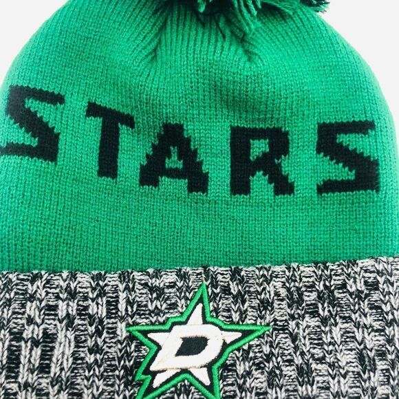 Brand New NHL Dallas Stars Black &‎ Green Pom Knit Beanie For Women - Picture 6 of 7